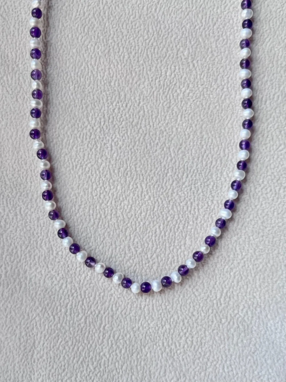 N060 | Genuine Amethyst & Freshwater Pearl Choker